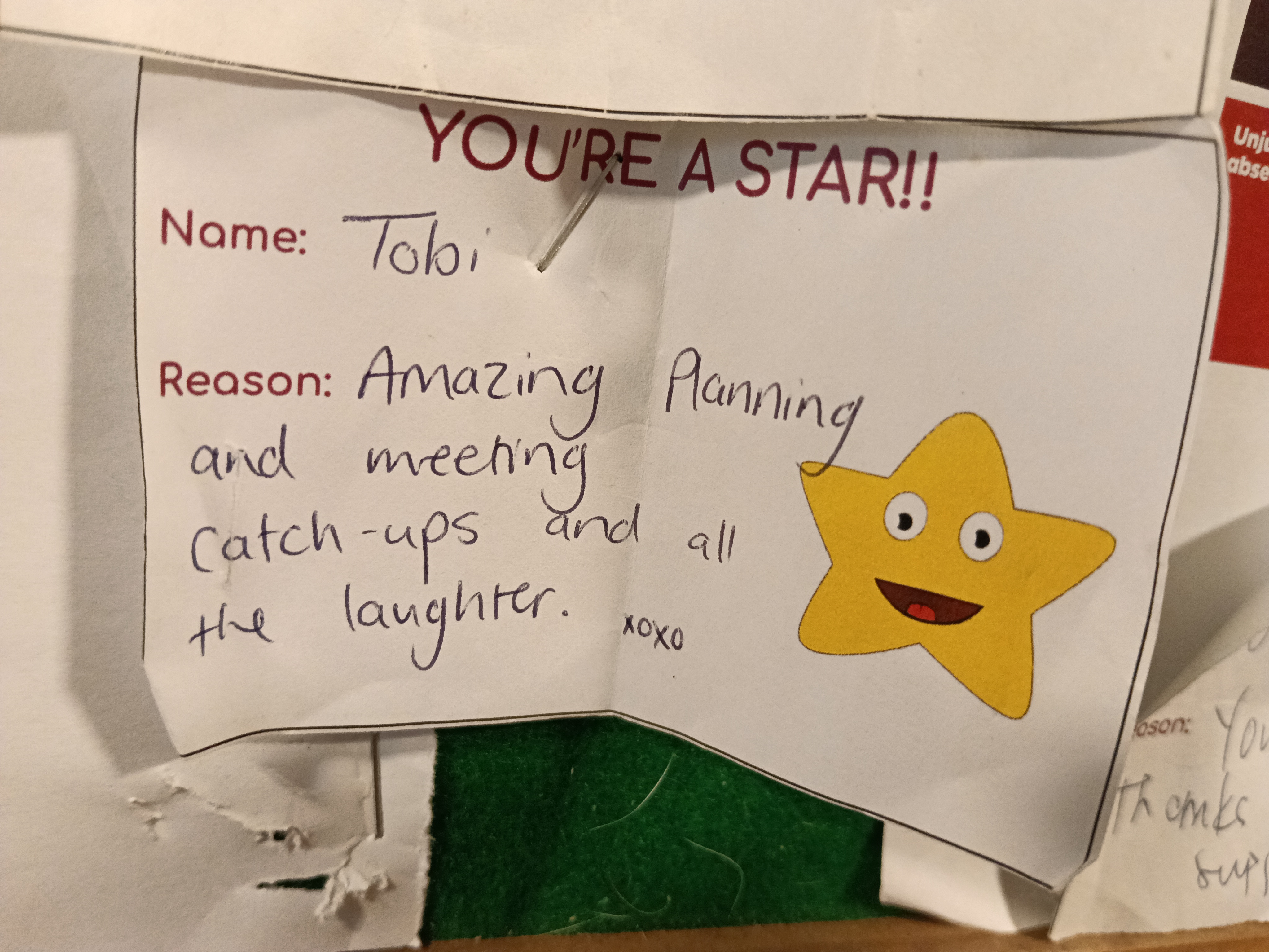 You're a Star certificate from Learning Area Leader